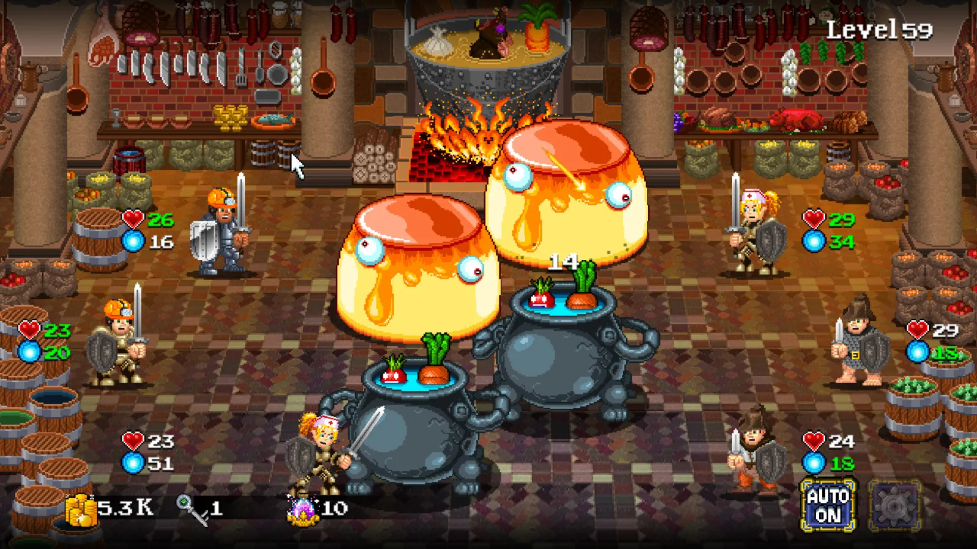 Soda Dungeon 2 dimension town at dusk screenshot