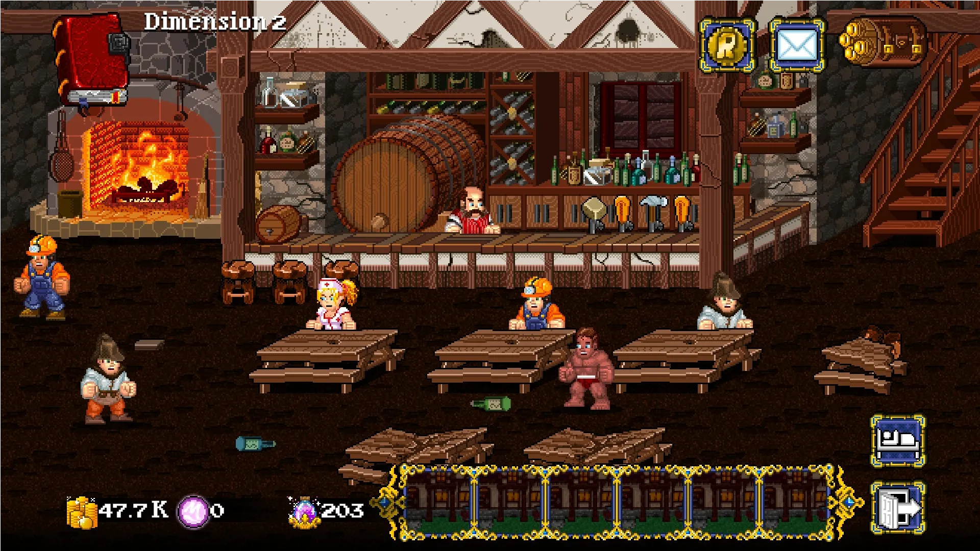 Soda Dungeon 2 golden throne room battle screenshot