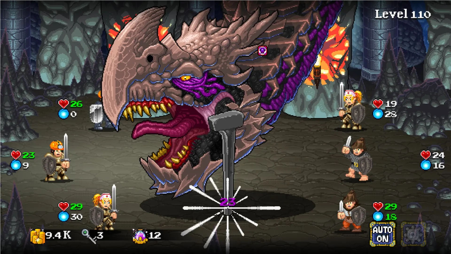 Soda Dungeon 2 dragon boss battle screenshot