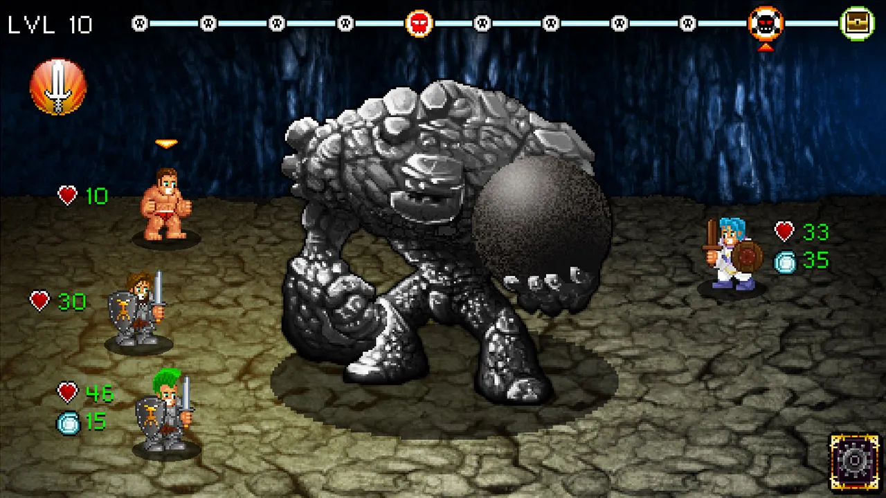 Soda Dungeon golem boss battle screenshot