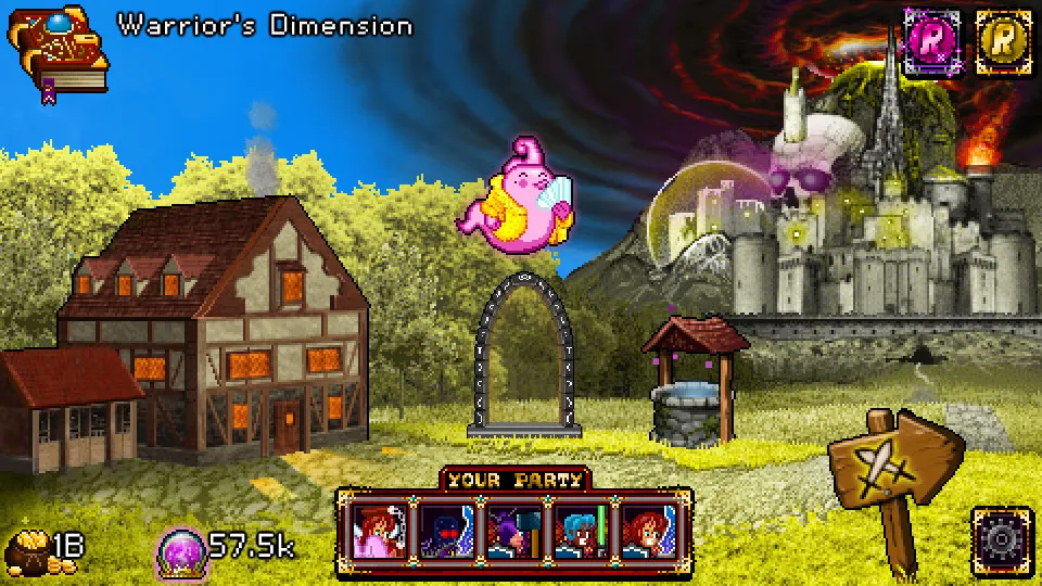 Soda Dungeon Warrior's Dimension town screenshot